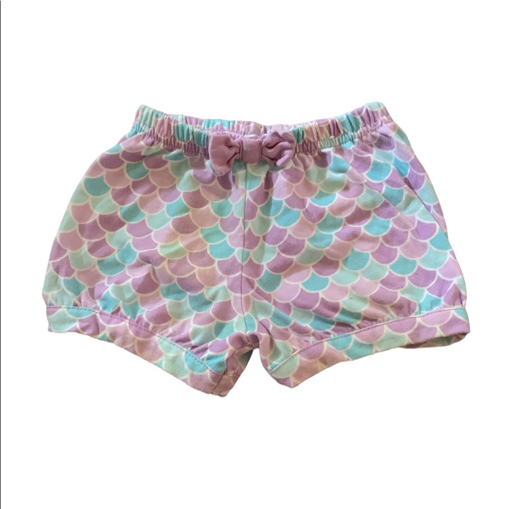 Mermaid print toddler girl shorts